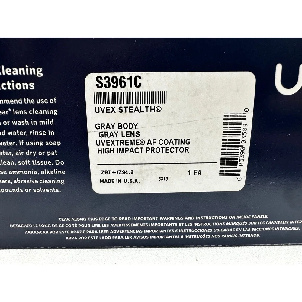 Honeywell UVEX S3961C Stealth Safety Goggles, Gray, UV Protect / High‎ Impact